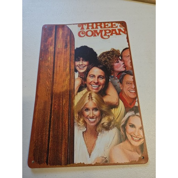 Other - Three's Company Rustic-looking Metal Sign 8x12